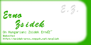 erno zsidek business card